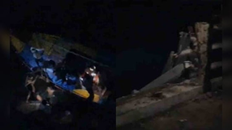 बक्सर में पुल की रेलिंग तोड़ गंगा नदी में जा गिरी स्कॉर्पियो, 5 लोग थे सवार